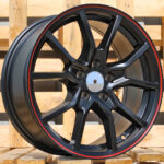 R16x7  5X114.3  ET  40  67.1  B5253  Black Half Matt+Red Lip (BLHMRL)  For RACIN  (P)