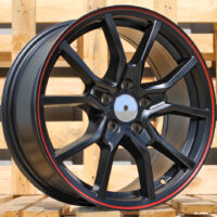 R16x7  5X112  ET  36  66.6  B5253  Black Half Matt+Red Lip (BLHMRL)  For RACIN  (R+Z7)