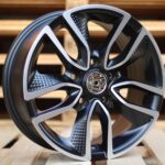 R15x6.5  5X112  ET  45  66.6  B5087  Black Polished Half Matt (MBHM)  For RACIN  (K4)