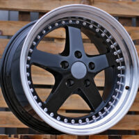 R18x9.5  5X120  ET  35  72.6  B1161  Black+Polished Lip (BLPL)  For BMW  (Z6)  (REAR+FRONT)