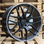 R22x11.5  5X112  ET  42  66.6  FE115  (L1622)  Black Half Matt+Polished Lip (BLHMPL)  For MER  (P1+Z6)  (Rear+Front)