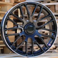 R20x8  5X112  ET  40  66.6  B1268  Black+Polished Lip (BLPL)  For MER  (Z1)  (Rear+Front)