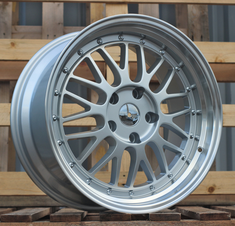 R16x7  4X100  ET  35  67.1  A1025  (3S215)  Silver+Polished Lip (SP)  For RACIN  (L2)  (HYBRID FORGED Style BBS)