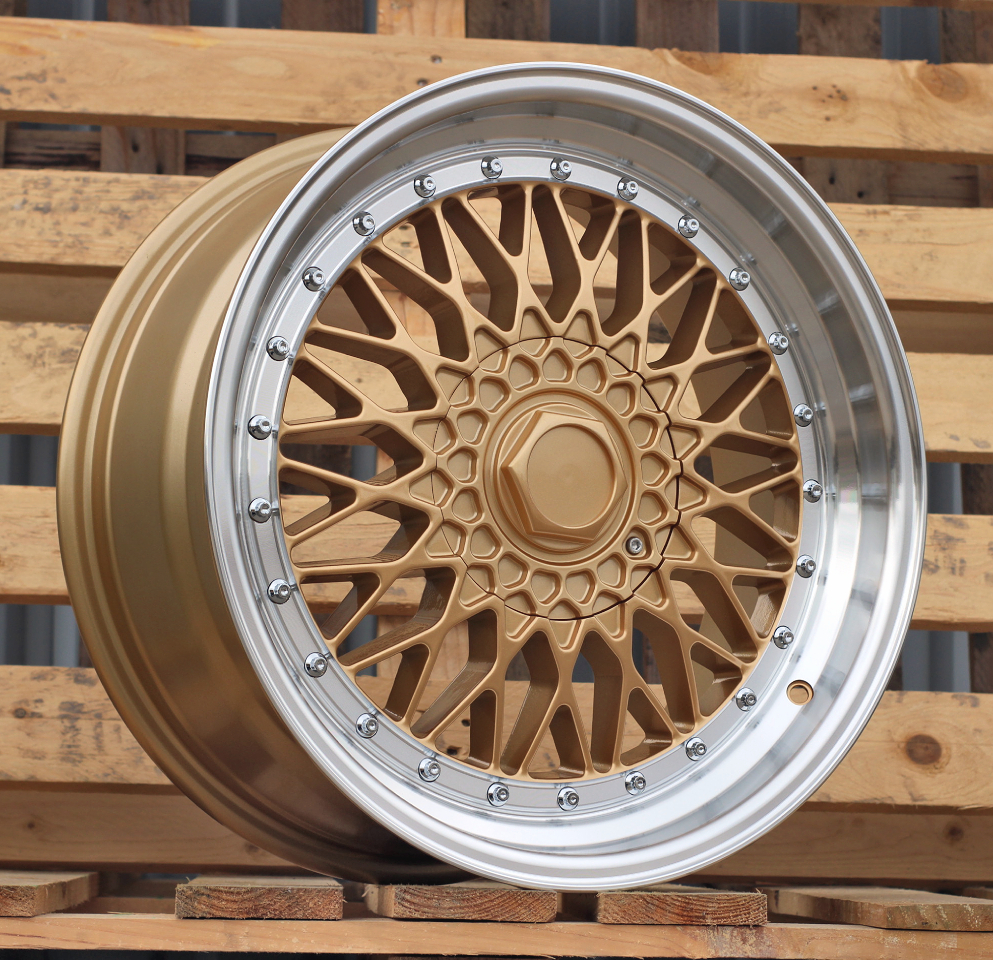 R18x9.5  10X112/120  ET  35  72.6  BY479  (XF135)  Gold+Polished (YP)  For RACIN  (P2)  (BBS Style Rear+Front)