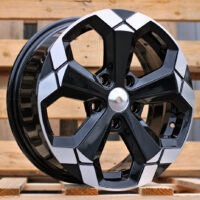 R16x6.5  5X114.3  ET  33  66.1  Y1274  Black Partial Polished (BP)  For DACIA  (L2+P+P2)  (NEw Model)