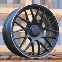 R17x7.5  5X112  ET  40  66.6  B1268  (XF083)  Black Half Matt+Polished Lip (BLHMPL)  For MER  (Z6)  (HYBRID FORGED)