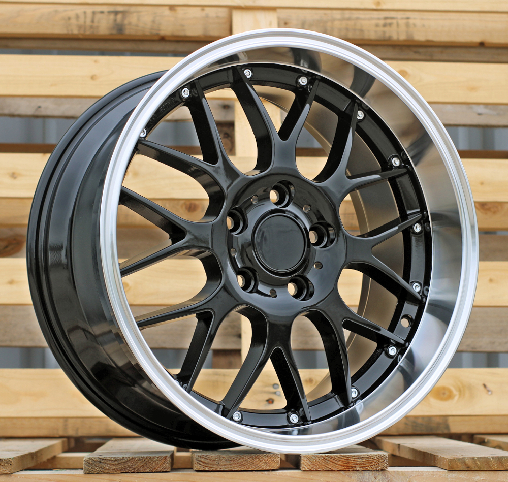 R18x9  5X120  ET  38  72.6  BY773  Black+Polished Lip (BLPL)  For BMW  (Z6+Z3)  (REAR+FRONT)