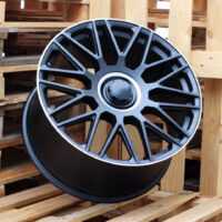 R21x10  5X112  ET  62.5  66.6  FE230  Black half matt+Polished lip+Engraved Cap (BLHMPLG)  For MER  (P)  (Rear+Front (Graver caps) For New GLS)