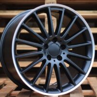 R19x8  5X112  ET  45  66.6  A1020  Black Half Matt+Polished Lip (BLHMPL)  For MER  (P)  (Rear+Front)
