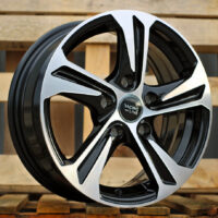 R14x5.5  4X100  ET  40  60.1  B1242  Black Polished (MB)  For RACIN  (R+K2)