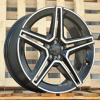 R22x9.5  5X112  ET  45  66.5  FBX142  (H3067F)  Black Polished (MB)  For MER  (M)  (HYBRID FORGED Rear+Front)