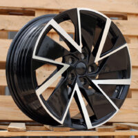 R19x8  5X112  ET  45  57.1  YF0445  Black Polished (MB)  For SKODA  (P2+M)  (HYBRID FORGED)