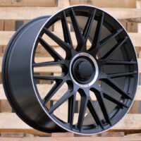 R22x11.5  5X112  ET  47  66.6  Y0207  Black Half Matt+Polished Lip (BLHMPL)  For MER  (K2+K4)  (Rear+Front)