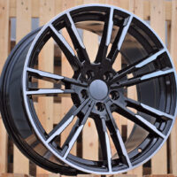 R20x9  5X112  ET  44  66.6  A7065  (BY1356)  Black Polished (MB)  For BMW  (Z3)  (Rear+Front)