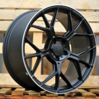 R20x8.5  5X112  ET  40  66.5  FBX120  Black Matt+Polished Lip (BMPL)  For MER  (K7)  (HYBRID FORGED Front+Rear)