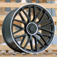 R22x11.5  5X112  ET  47  66.6  B1766  Black Half Matt+Polished Lip (BLHMPL)  For MER  (Z3+Z1)  (REAR+FRONT)