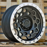 R17x8.5  6X139.7  ET  0  110.1  JT240  Black Matt+Polished Lip (BMPL)  For 4X4  (K3)  (MB+MACHINE LIP)