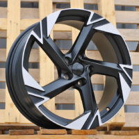 R18x7.5  5X112  ET  45  57.1  YF5754  Black Polished Half Matt (MBHM)  For VW  (Z5)  (HYBRID FORGED)