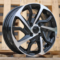 R14x5.5  4X100  ET  43  54.1  B2477  Black Polished (MB)  For TOYOT  (Z2)