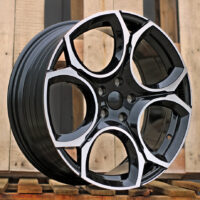 R19x8  5X112  ET  45  57.1  Y1232  (YF5656)  Black Polished (MB)  For VW  (A)  (HYBRID FORGED)