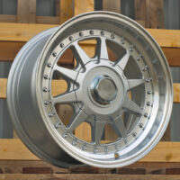 R15x7  4X100  ET  25  57.1  LU920  Silver+Polished Lip (SP)  For RACIN  (P1)