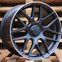 R19x8.5  5X112  ET  36  66.6  B1258  Black Half Matt+Polished Lip (BLHMPL)  For MER  (Z3)  (Rear+Front)