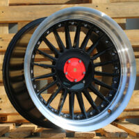 R17x8  5X120  ET  20  74.1  7307F  Black+Polished Lip (BLPL)  For BMW  (P1)  (ALPINA Style Rear+Front (GRPL))