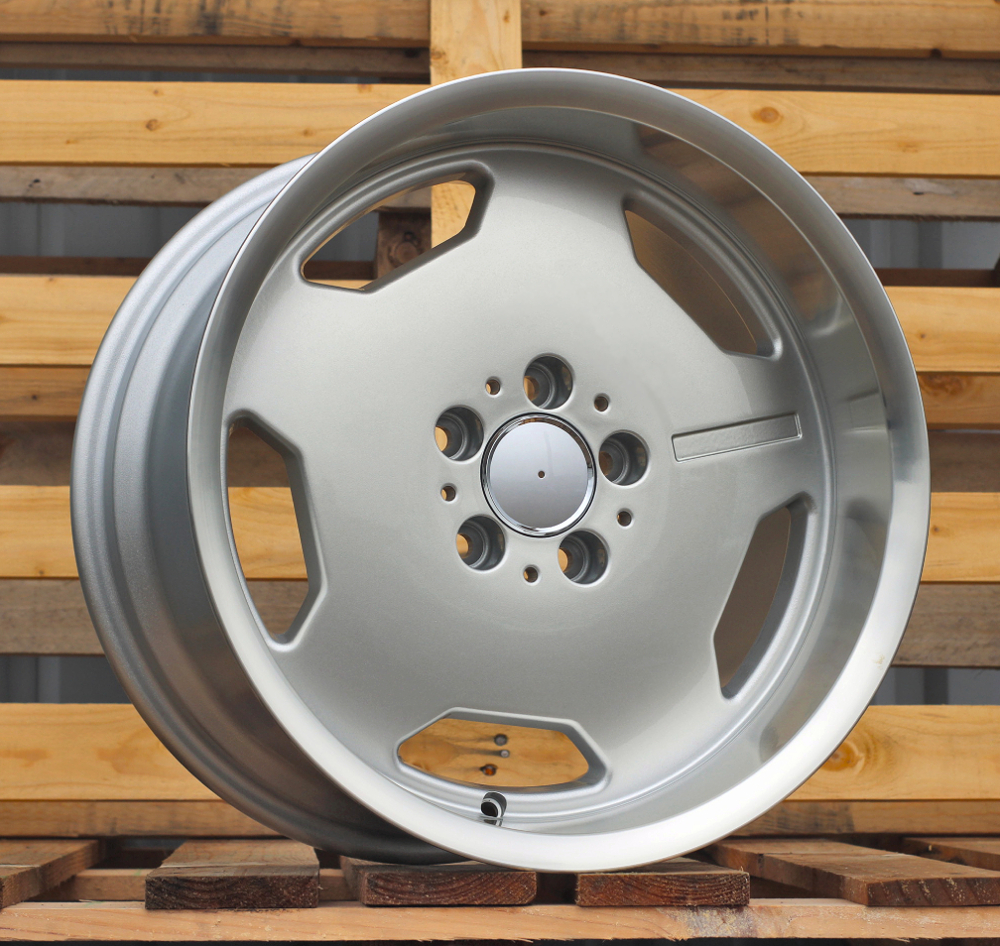 R17x8  5X112  ET  35  66.6  BK632  Silver+Polished Lip (SP)  For MER  (R)  (MONOBLOCK Style)