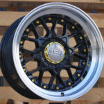 R16x9  8X100/114  ET  ET10  73.1  A8078  (HX025)  Black+Polished Lip (BLPL)  For HAXER  (K3)  (Rear+Front (AKC 65 Eur))