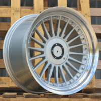 R18x8.5  5X120  ET  15  74.1  B1803  Silver+Polished Lip (SP)  For BMW  (Z1)  (ALPINA Style Rear+Front)