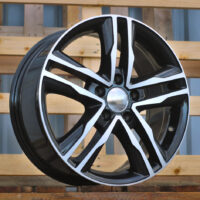 R17x7.5  5X120  ET  50  65.1  BK424  Black Polished (MB)  For VW  (P+K2)  ((max 1250kg))