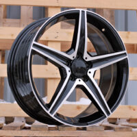 R19x8  5X112  ET  43  66.6  B5052  (FBX163)  Black Polished (MB)  For MER  (P2)  (HYBRID FORGED)