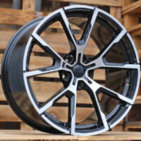 R19x8  5X112  ET  27  66.6  B5601  Black Polished (MB)  For BMW  (P)  (Rear+Front)