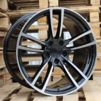 R21x9.5  5X130  ET  46  71.6  B1378  Black Polished (MB)  For PORCH  (P+Z3)  (Rear+Front)