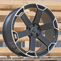 R21x9  5X112  ET  30  66.5  YF6149  Black Half Matt+Polished Lip (BLHMPL)  For AUD  (K7)  (HYBRID FORGED (Black Lip))